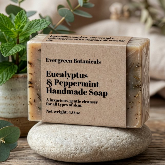Modern Kraft Paper Style Soap Packaging Label (Creator Uploaded)