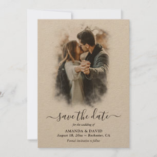 Modern Kraft Paper Wedding Photo Save The Date