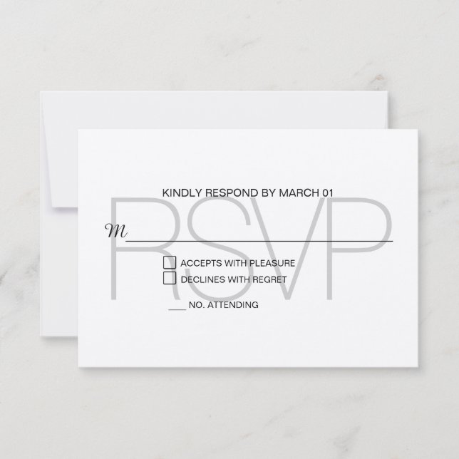 Modern Kraft RSVP Wedding Response Reply (Front)