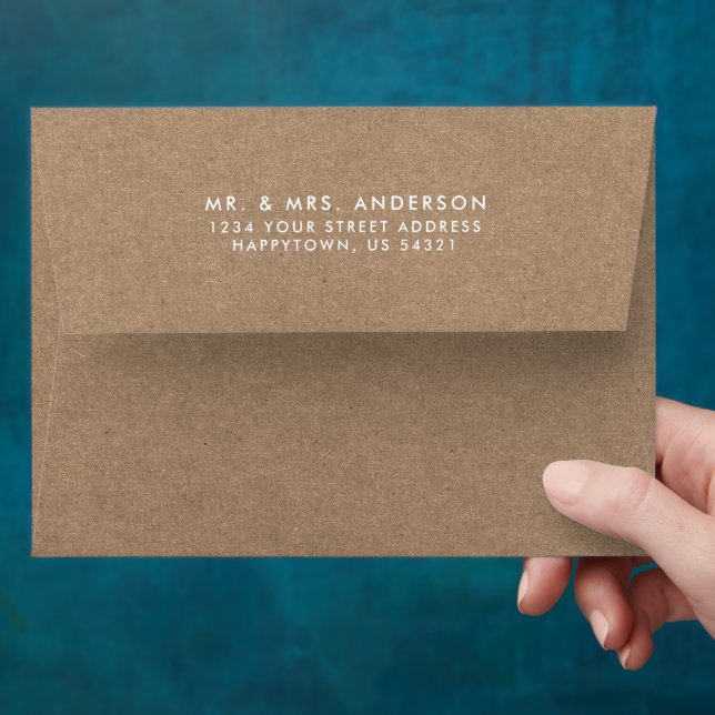 Modern Kraft Style Wedding Addressed Envelope (Hand)