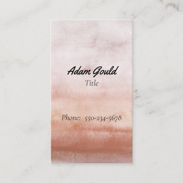 Modern Kraft Tan Watercolor Gradient Business Card (Front)