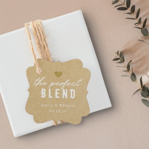 Modern Kraft The Perfect Blend Wedding Coffee Favor Tags