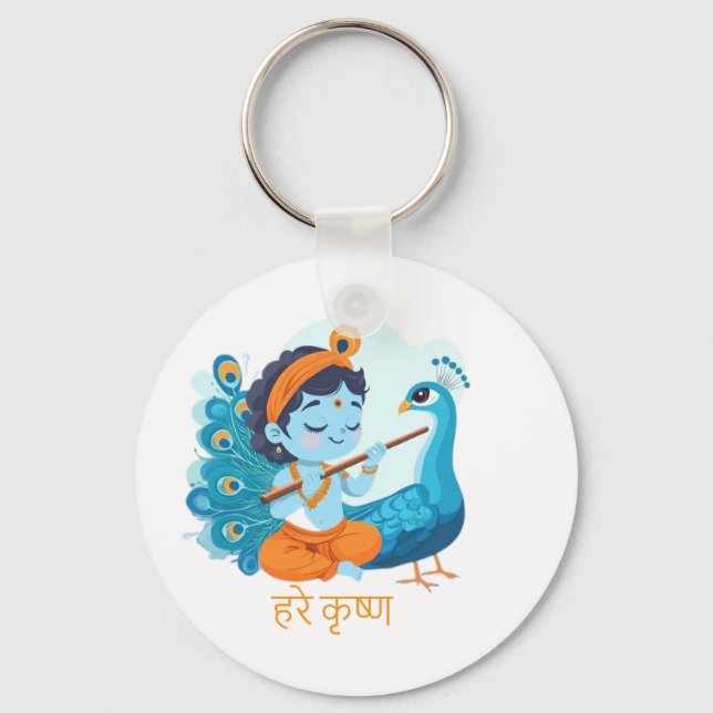 Modern Krishna Print – Blend of Tradition Keychain (Front)