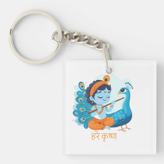 Modern Krishna Print – Blend of Tradition Keychain (Front)