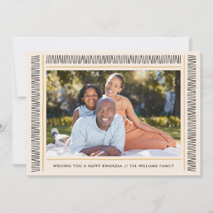 Modern Kwanzaa Border Pattern 1-Photo Holiday Card