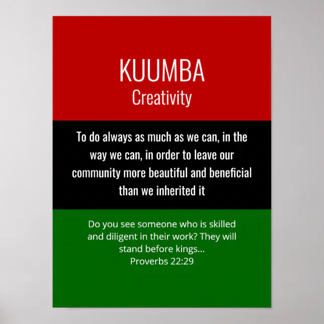 Kuumba Modern Kwanzaa KUUMBA Poster | Zazzle