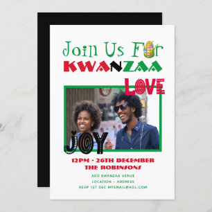 Modern KWANZAA Photo Party Invite 7 Candles