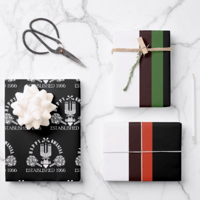 Modern Kwanzaa Wrapping Paper Sheets