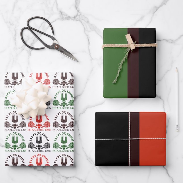 Modern Kwanzaa Wrapping Paper Sheets (Front)