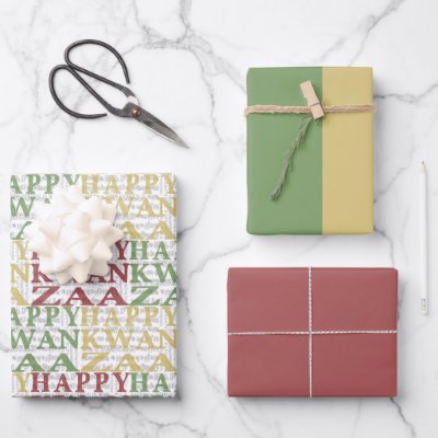 Modern Kwanzaa Wrapping Paper Sheets