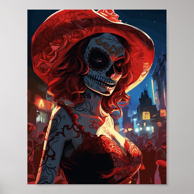 Modern La Calavera Catrina Poster (Front)
