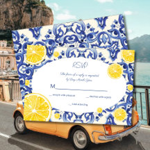 Modern La Dolce vita Lemon RSVP Invitation