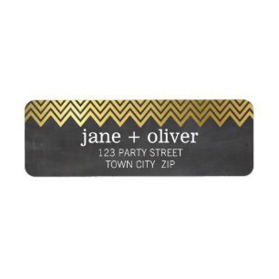 MODERN LABEL chevron pattern gold foil chalkboard