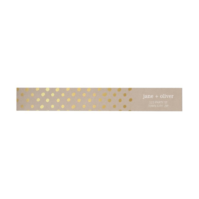 MODERN LABEL cute confetti spots gold eco kraft (Individual)