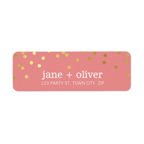 MODERN LABEL cute confetti spots gold trendy coral