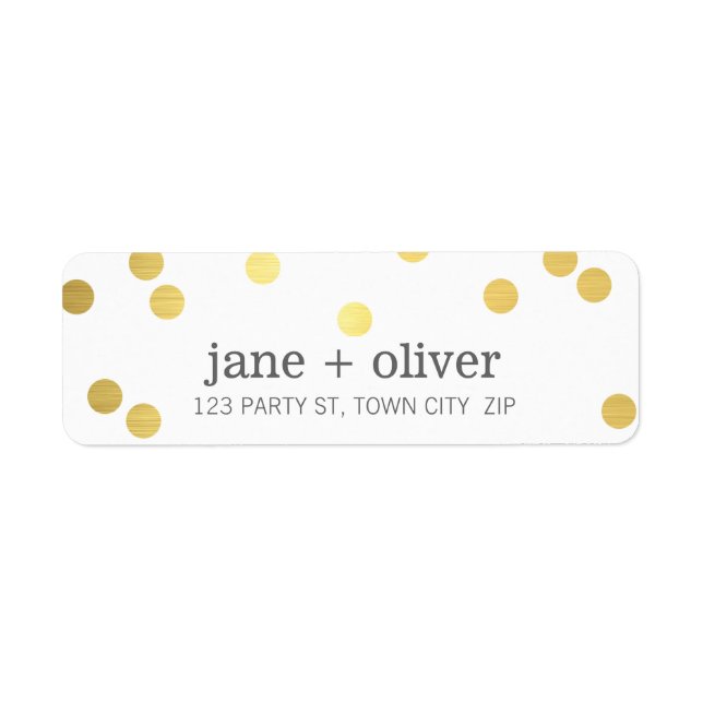 MODERN LABEL cute playful confetti spots gold foil (Front)