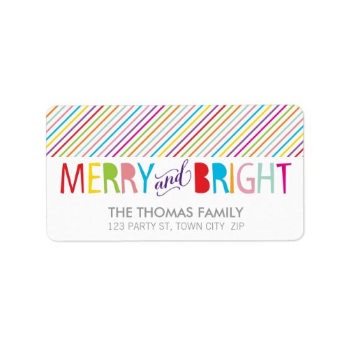 MODERN LABEL merry  bright bold colorful type