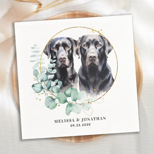 Modern Labrador Retriever Custom Pet Dog Wedding Napkins (Creator Uploaded)