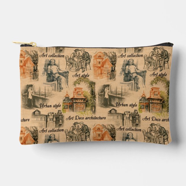 modern ladies and houses accessory pouch (Front)