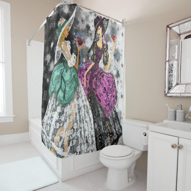 Modern Ladies Shower Curtain (In Situ)