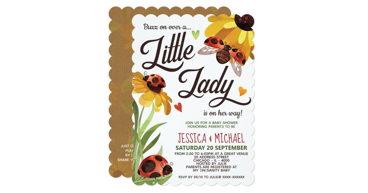 Modern Lady Bug Baby Shower Invitation Zazzle Com