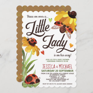 Modern Lady Bug Baby Shower Invitation