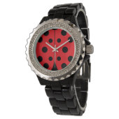 Modern Ladybug Rhinestone Watch (Angled)