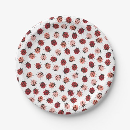 Modern Ladybugs in Red and Pink Paper Plates