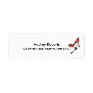 Modern Lady's Change of Address Key & High Heel Label