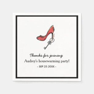 Modern Lady's Change of Address Key & High Heel Napkins
