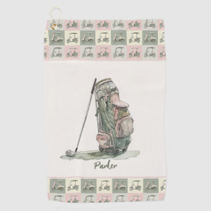 Modern Lady's Golf Bag Monogrammed  Towel