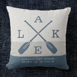Modern Lake House Coordinates Custom Throw Pillow<br><div class="desc">Add a splash of personality to your lake house! 🏞️ Customize our Lake House Coordinates Pillow with your details. The perfect accent for your lakeside retreat. Dive into comfort and style! 🌊 #CustomPillow #LakeLife</div>
