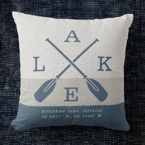 Modern Lake House Coordinates Custom Throw Pillow