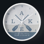 Modern Lake House Custom Coordinates Clock<br><div class="desc">Add a splash of personality to your lake house! 🏞️ Customize our Lake House Coordinates clock with your details. The perfect accent for your lakeside retreat.  🌊  #LakeLife</div>