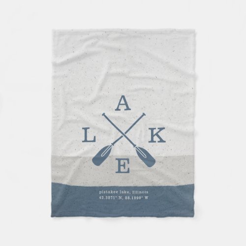 Modern Lake House Custom Coordinates Fleece Blanket