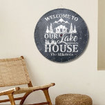 Modern Lake House Family Name Dart Board<br><div class="desc">Elevate your game room or outdoor space with our Modern Lake House Family Name Dart Board, merging stylish design with personalized touches for a unique and engaging experience. Ideal Uses: Game Rooms: Perfect for enhancing your game room or entertainment area with a stylish and personalized dart board that invites fun...</div>