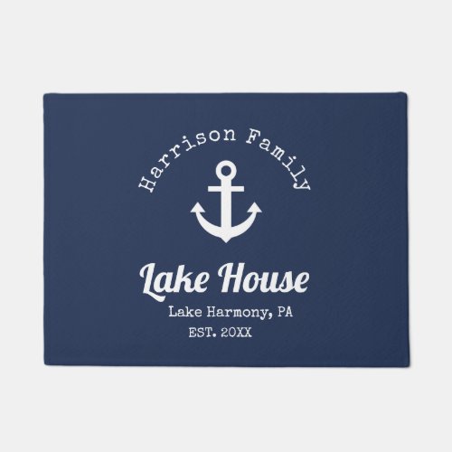 Modern Lake House Family Name   Doormat