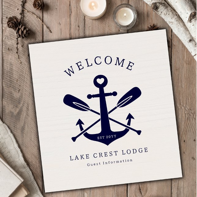 Modern Lake House Vacation Rental Guest Welcome 3 Ring Binder (Creator Uploaded)