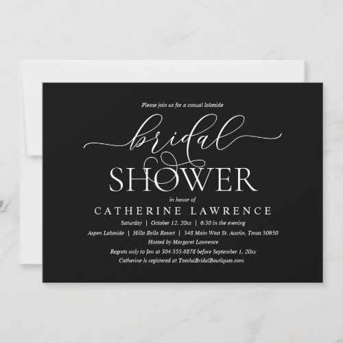 Modern Lakeside Bridal Shower Dinner Celebration I Invitation