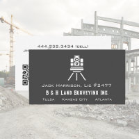 Modern Land Surveyor QR Code Business Card