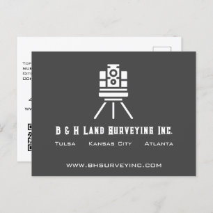 Modern Land Surveyor QR Code Business Postcard