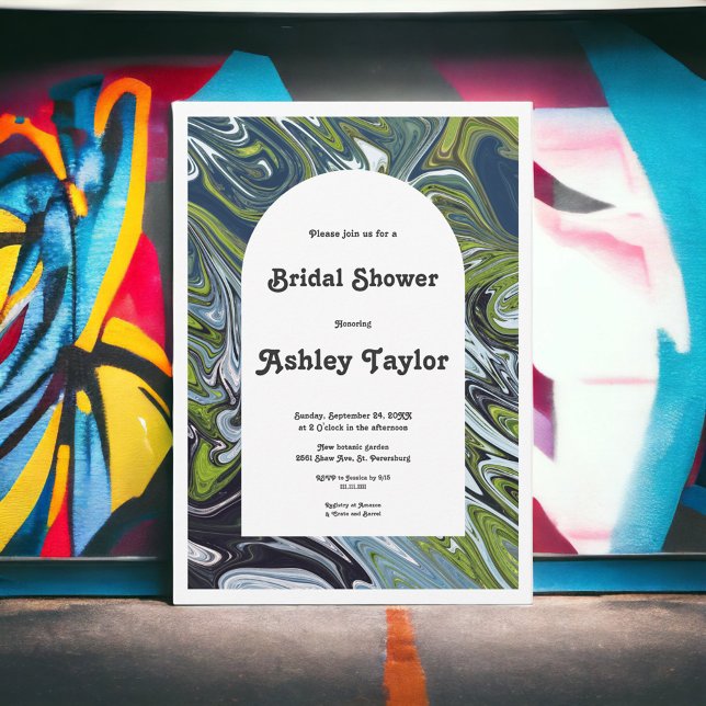 Modern Landscape Abstract Artistic Bridal Shower Invitation (Creator Uploaded)