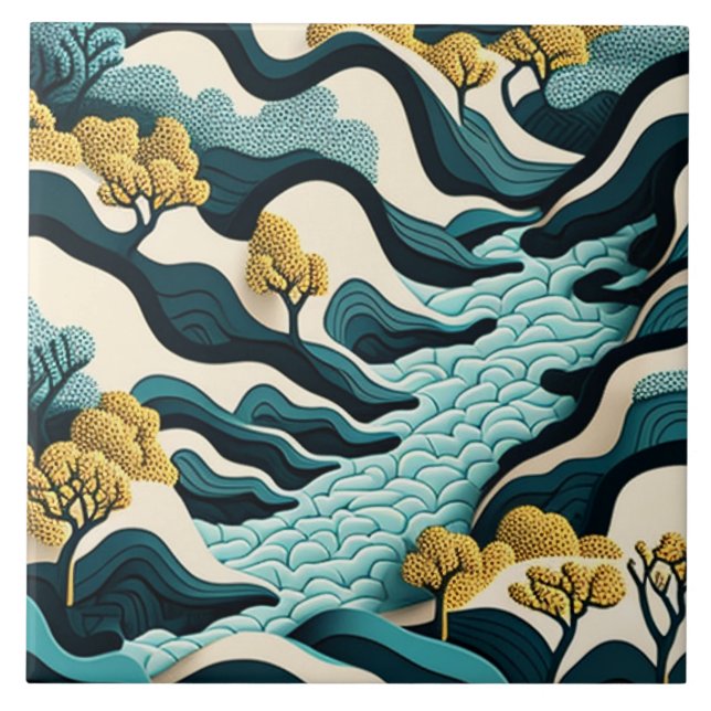 Modern Landscape Ceramic Tile (Front)