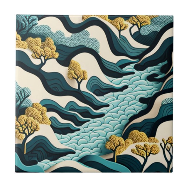 Modern Landscape Ceramic Tile (Front)