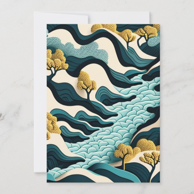 Modern Landscape Holiday Card (Front)