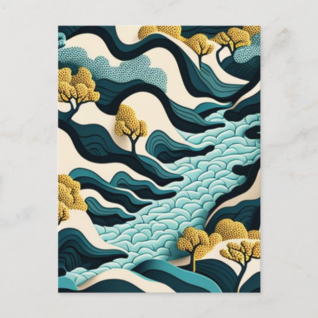 Modern Landscape Invitation Postcard (Front)