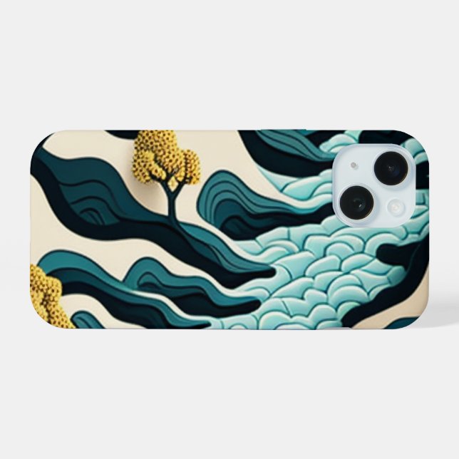 Modern Landscape Iphone Case (Back Horizontal)