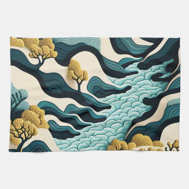Modern Landscape Kitchen Towel (Horizontal)