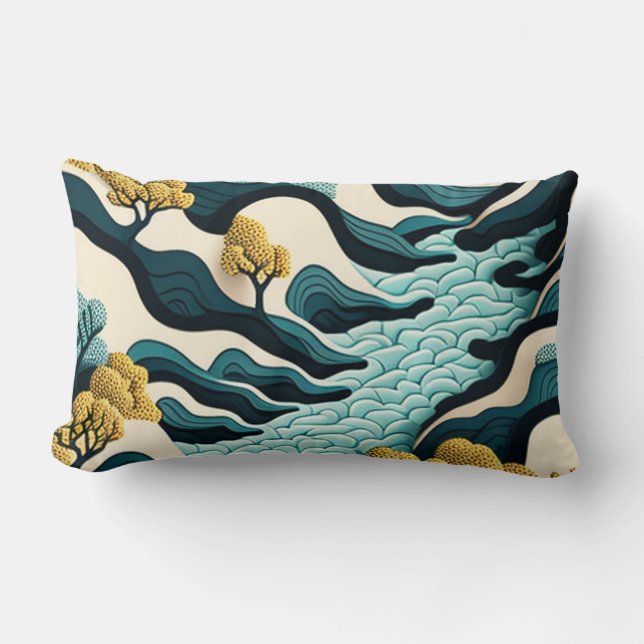 Modern Landscape Lumbar Pillow (Front)