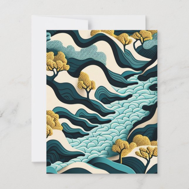 Modern Landscape Note Card (Front)